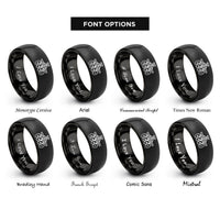 font options for inside engraving on black disc harrow rings