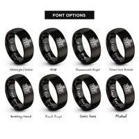 font options for inside engraving on black disc harrow rings