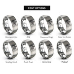 font options for inside engraving on grey disc harrow rings