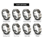 font options for inside engraving on silver disc harrow rings
