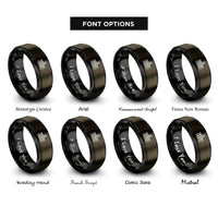 font options for inside engraving on gunmetal & black disc harrow rings