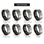 font options for inside engraving on black & gray disc note rings