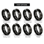 font options for inside engraving on black & gray disc note rings