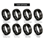 font options for inside engraving on black disc note rings