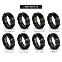 font options for inside engraving on black disc note rings