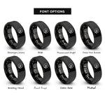 font options for inside engraving on black disc note rings