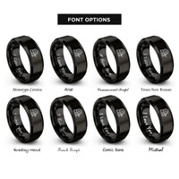font options for inside engraving on black disc sander rings