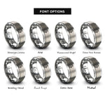 font options for inside engraving on grey disc sander rings