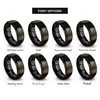 font options for inside engraving on gunmetal & black disc sander rings