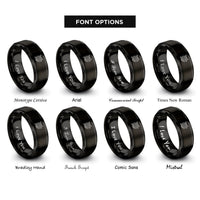 font options for inside engraving on black disco ball sparkles rings