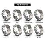 font options for inside engraving on grey disco ball sparkles rings