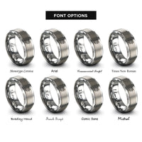 font options for inside engraving on grey disco ball sparkles rings