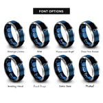 font options for inside engraving on blue & grey dispenser bottle rings