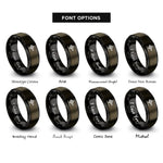font options for inside engraving on gunmetal & black distance arrow rings