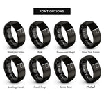 font options for inside engraving on black distress flag rings