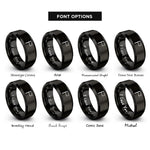 font options for inside engraving on black distress flag rings