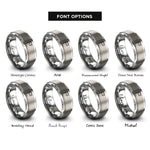 font options for inside engraving on grey distress flag rings
