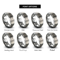 font options for inside engraving on grey distress flag rings