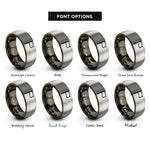 font options for inside engraving on gunmetal & grey distress flag rings