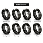 font options for inside engraving on black & silver distressed flag rings