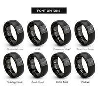 font options for inside engraving on black distressed flag rings