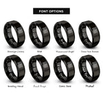 font options for inside engraving on black distressed flag rings