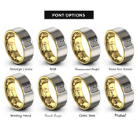 font options for inside engraving on gold & gray distressed flag rings