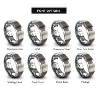 font options for inside engraving on silver distressed flag rings