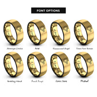 font options for inside engraving on black & gold distributor rings