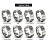 font options for inside engraving on grey dive computer face rings