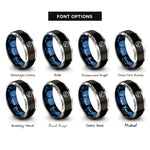 font options for inside engraving on black & blue & gray dive flag rings