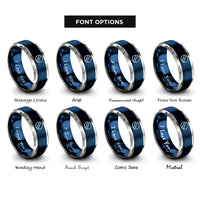 font options for inside engraving on blue & grey dive flag rings