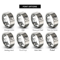 font options for inside engraving on gray dive flag rings
