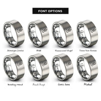 font options for inside engraving on silver diver anchor rings