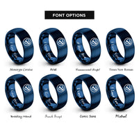 font options for inside engraving on blue diver circle rings