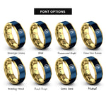 font options for inside engraving on gold & blue diver circle rings