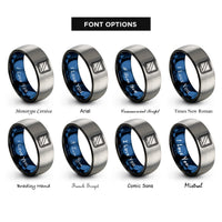 font options for inside engraving on black & blue & silver diver flag rings