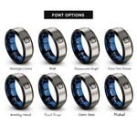 font options for inside engraving on black & blue & silver diver flag rings