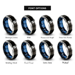 font options for inside engraving on black & blue & silver diver flag rings