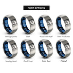 font options for inside engraving on blue & gray diver flag rings
