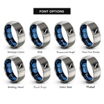 font options for inside engraving on blue & gray diver flag rings