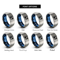font options for inside engraving on blue & gray diver flag rings