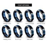 font options for inside engraving on blue & grey diver flag rings