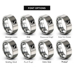 font options for inside engraving on gray diver flag rings