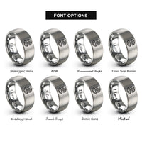 font options for inside engraving on grey diver helmet rings