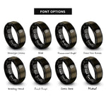 font options for inside engraving on gunmetal & black diver helmet rings