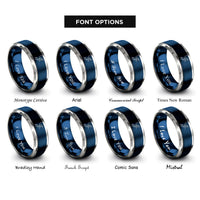 font options for inside engraving on blue & grey diver trail rings