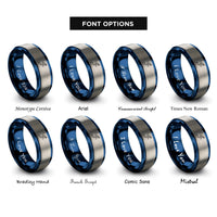 font options for inside engraving on blue & grey diver trail rings