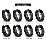 font options for inside engraving on black & grey dividers chart compass rings