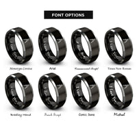 font options for inside engraving on black & grey dividers chart compass rings